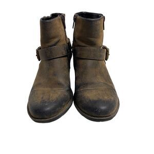 NICOLE Women’s Western Boots‎ Distressed Style Sage 7.5 M Black & Gold